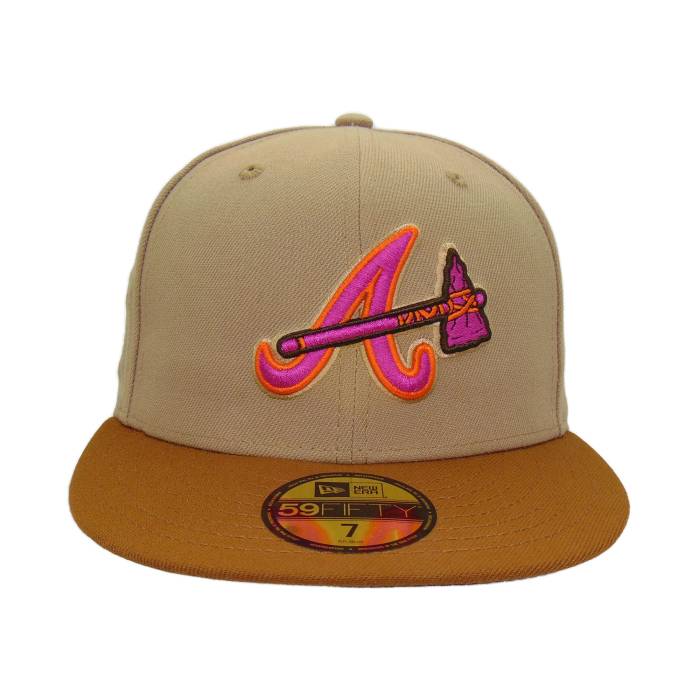ニューエラ New Era 【 Atlanta Braves Justfitteds Custom 59Fifty Cap Camel Toast 1976 Unisex 】 アトランタ ブレーブス キャップ 帽子 camel キャメル ユニセックス｜スニケス