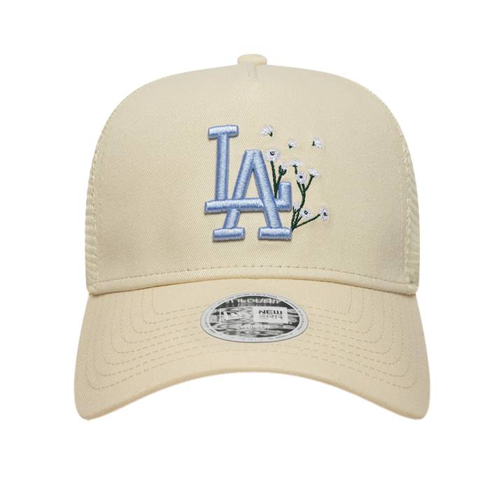 ニューエラ New Era 【 Wmns La Dodgers Trucker Floral Cap Adjustable Light Beige Flor Unisex 】 ロサンゼルス ドジャース トラッカー キャップ 帽子 ベージュ ユニセックス|スニケス