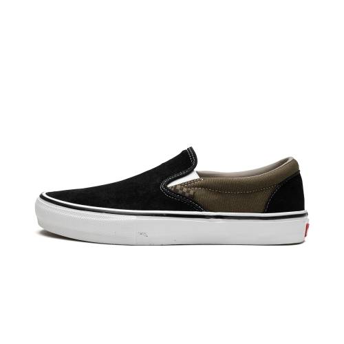 ヴァンズ バンズ 滑る スリッポン \"BLACK OLIVE\"" スニーカー メンズ VANS SKATE SLIP-ON / VN0A5FCAB1V"