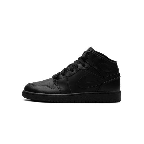ナイキ ジョーダン ミッド エアジョーダン \"TRIPLE BLACK\"" 御坊っちゃん キッズ JORDAN AIR 1 MID GS 554725 010 / もの言う花 マタニティ スニーカー"