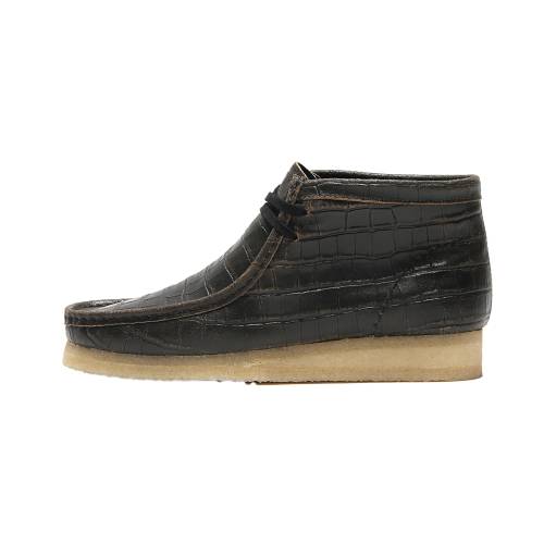 クラークス ブーツ \"BLKCROC\"" スニーカー レディース CLARKS WALLABEE BOOT WMNS 26179161 /"