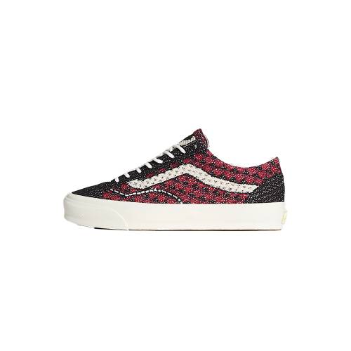 ヴァンズ バンズ プレミアム オールドスクール \"KNIT RED\" スニーカー メンズ VANS PREMIUM OLD SKOOL PACK - GEO CHECK BORDEAUX VN000EFKBRD /