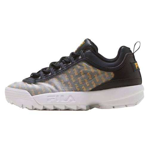 フィラ \"BLACK GOLD\"" スニーカー レディース FILA DISRUPTOR 2 CLEAR WMNS \""BLACK/WHITE/GOLD\"" 5FM00698 016 /"