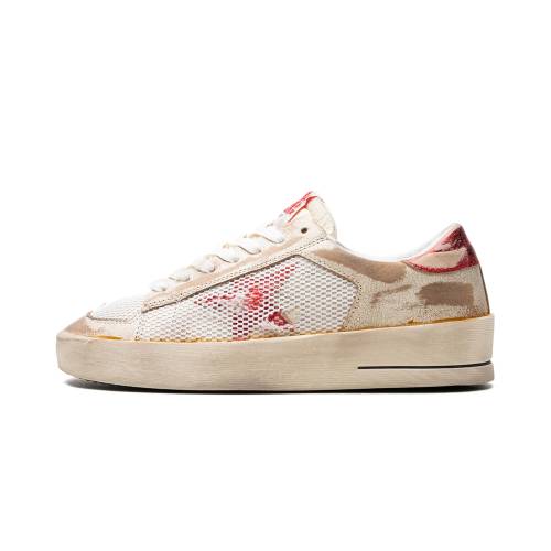 ゴールデングース レザー ネット ヒール "WHITE RED" スニーカー レディース GOLDEN GOOSE STARDAN LEATHER UPPER WITH NET LAMINATED STAR AND HEEL TOE /｜スニケス