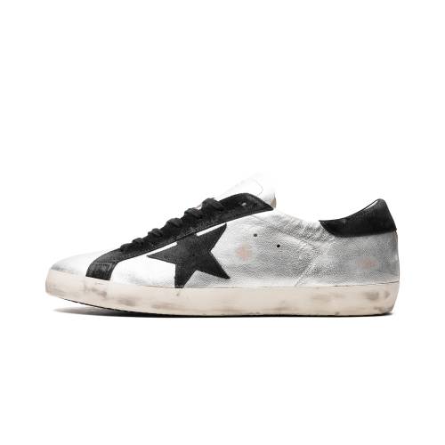 ゴールデングース クラシック 銀色 シルバー "WHITE BLACK" スニーカー メンズ GOLDEN GOOSE SUPER-STAR CLASSIC / SILVER｜スニケス