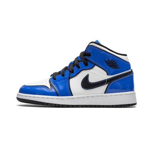 ナイキ ジョーダン ミッド エアジョーダン \"SIGNAL BLUE\"" 御坊っちゃん キッズ JORDAN AIR 1 MID SE GS BQ6931 402 / もの言う花 マタニティ スニーカー"