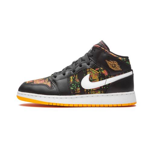 ナイキ ジョーダン ミッド レーザー エアジョーダン "BLACK ORANGE" ジュニア キッズ JORDAN AIR 1 MID GS / LASER ベビー マタニティ スニーカー|スニケス