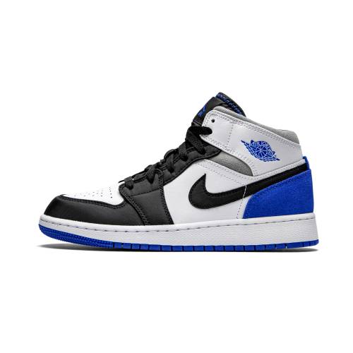 ナイキ ジョーダン ミッド エアジョーダン \"ROYAL WHITE\"" 御坊っちゃん キッズ JORDAN AIR 1 MID GS BQ6931 102 / もの言う花 マタニティ スニーカー"