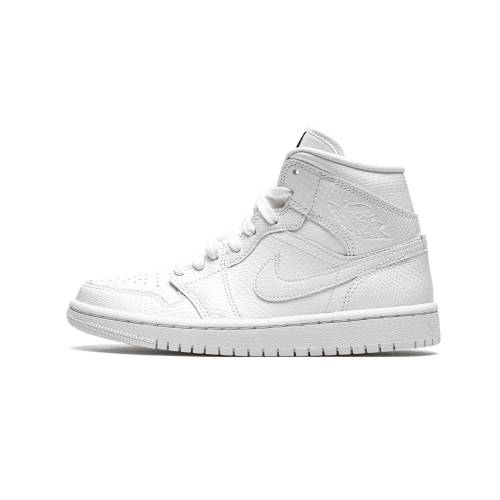 ナイキ ジョーダン ミッド \"WHITE SNAKESKIN\"" スニーカー レディース JORDAN AIR 1 MID WMNS BQ6472 110 /"