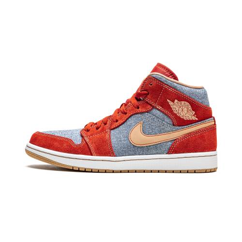 ナイキ ジョーダン ミッド 赤 赤いこと エアジョーダン \"DENIM SUEDE\"" スニーカー メンズ JORDAN AIR 1 MID SE RED DM4352 600 /"