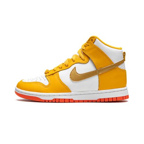 ナイキ ダンク 御機嫌 ダンクハイ \"UNIVERSITY GOLD\"" スニーカー レディース NIKE DUNK HIGH MNS WMNS DQ4691 700 /"