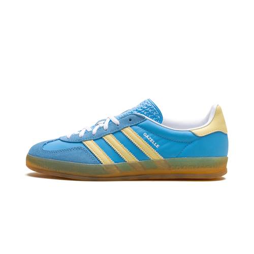 アディダス ガゼル 青み 青色 張りさける \"SEMI YELLOW\"" スニーカー レディース ADIDAS GAZELLE INDOOR WMNS BLUE BURST ALMOST IE2960 /"