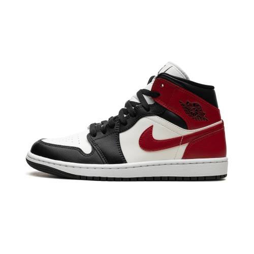 ナイキ ジョーダン ミッド \"BLACK TOE\"" スニーカー レディース JORDAN AIR 1 MID WMNS BQ6472 160 /"