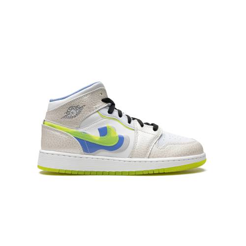ナイキ ジョーダン ミッド エアジョーダン "WARPED SWOOSH'" ジュニア キッズ JORDAN AIR 1 MID SE GS DV1314 017 / ベビー マタニティ スニーカー｜スニケス