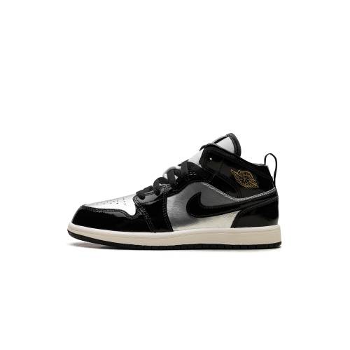 ナイキ ジョーダン ミッド しろがね色 しろがね色 \"BLACK GOLD\"" 御坊っちゃん キッズ JORDAN 1 MID SE なおなお書き METALLIC SILVER SAIL FZ3937 001 / もの言う花 マタニティ スニーカー"
