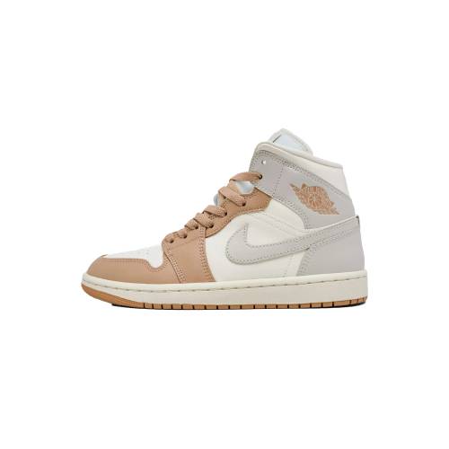 ナイキ ジョーダン ミッド 象牙色 エアジョーダン \"PALE HEMP\"" スニーカー レディース JORDAN AIR 1 MID WMNS IVORY BQ6472 118 /"