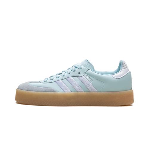 アディダス 青み 青色 しろがね色 しろがね色 \"ALMOST GUM\"" スニーカー レディース ADIDAS SAMBAE WMNS BLUE SILVER METALLIC ID0435 /"
