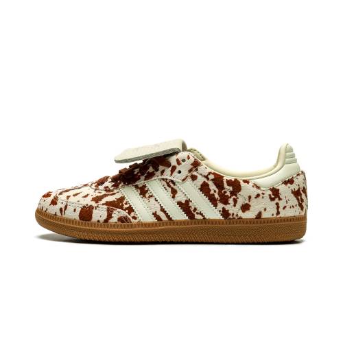 アディダス サンバ 赤銅色 赤銅色 \"COW WHITE\"" スニーカー レディース ADIDAS SAMBA LT WMNS PRINT BROWN JS3931 /"
