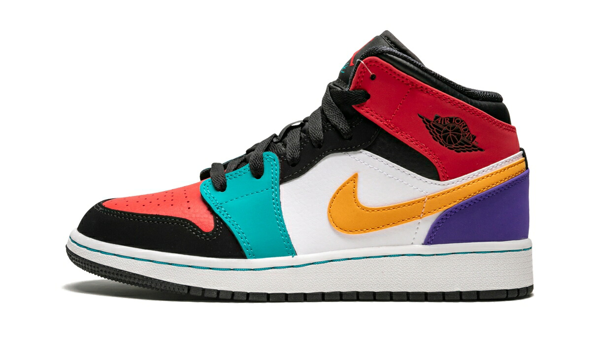 ナイキ ジョーダン ミッド エアジョーダン "MULTICOLOR" ジュニア キッズ JORDAN AIR 1 MID GS 554725 125 / ベビー マタニティ スニーカー｜スニケス