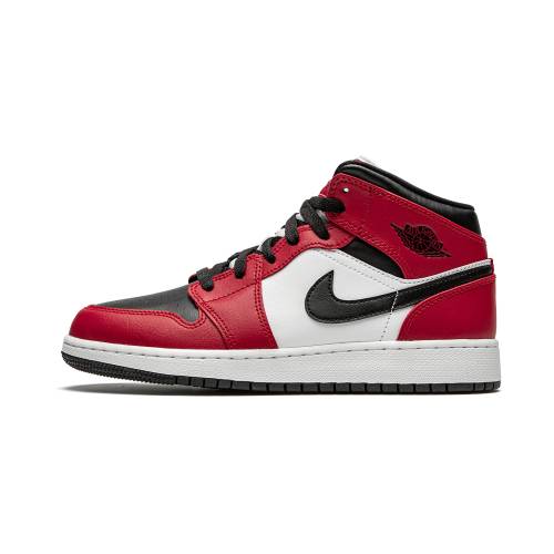 ナイキ ジョーダン ミッド 黒色 ブラック エアジョーダン "CHICAGO TOE" ジュニア キッズ JORDAN AIR 1 MID GS BLACK 554725 069 / ベビー マタニティ スニーカー|スニケス