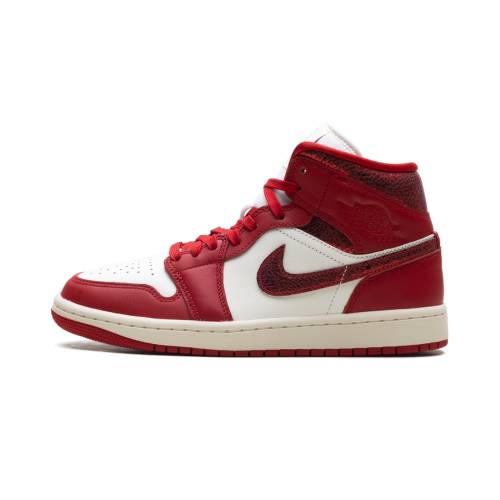 ナイキ ジョーダン ミッド エアジョーダン \"RED LEATHER\"" スニーカー レディース JORDAN AIR 1 MID WMNS CRACKED HJ9337 106 /"