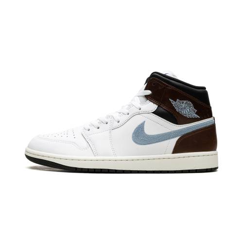 ナイキ ジョーダン ミッド 青色 ブルー \"BROWN GREY\" スニーカー メンズ JORDAN 1 MID SE BLUE FQ7831 142 /