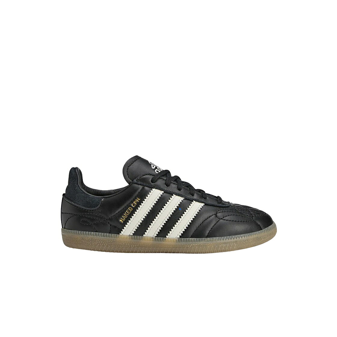 アディダス サンバ コア 黒色 ブラック 白色 ホワイト ジュニア キッズ ADIDAS (KIDS) X NAKED MAHA SAMBA MN CORE BLACK OFF WHITE / CORE BLACK OFF WHITE GUM4 ベビー マタニティ スニーカー｜スニケス