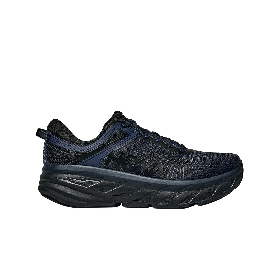 紺色 米国海軍 黒いこと 黒いこと スニーカー メンズ HOKA BONDI 7 VARSITY NAVY BLACK / VARSITY NAVY BLACK
