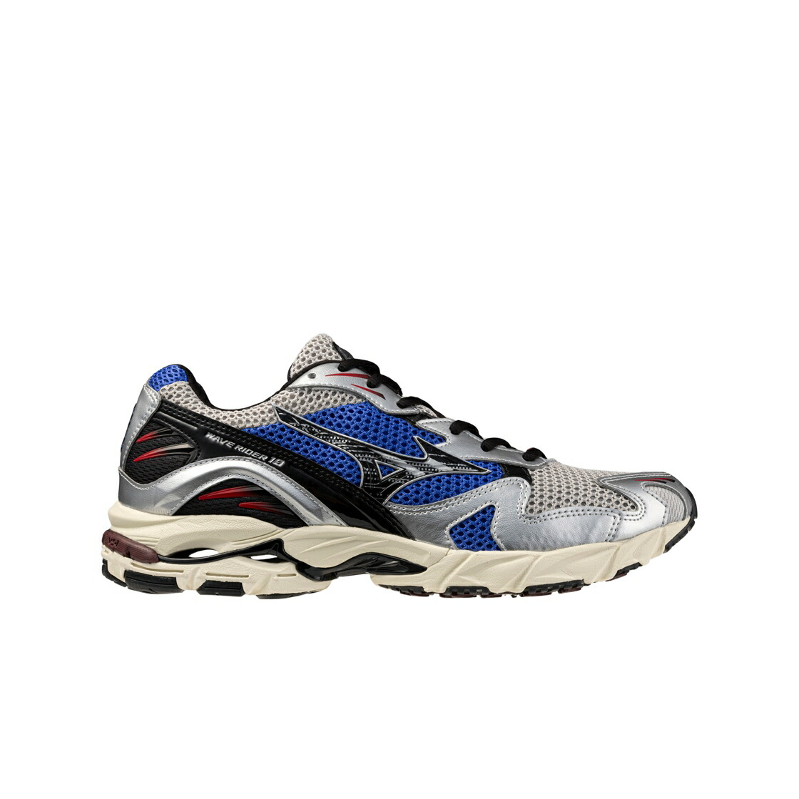 ミズノ 縮くれる ウェイブ 黒いこと 黒いこと 青碧 青碧 スニーカー メンズ MIZUNO WAVE RIDER 10 HARBOR MIST BLACK / HARBOR MIST BLACK DAZZLING BLUE