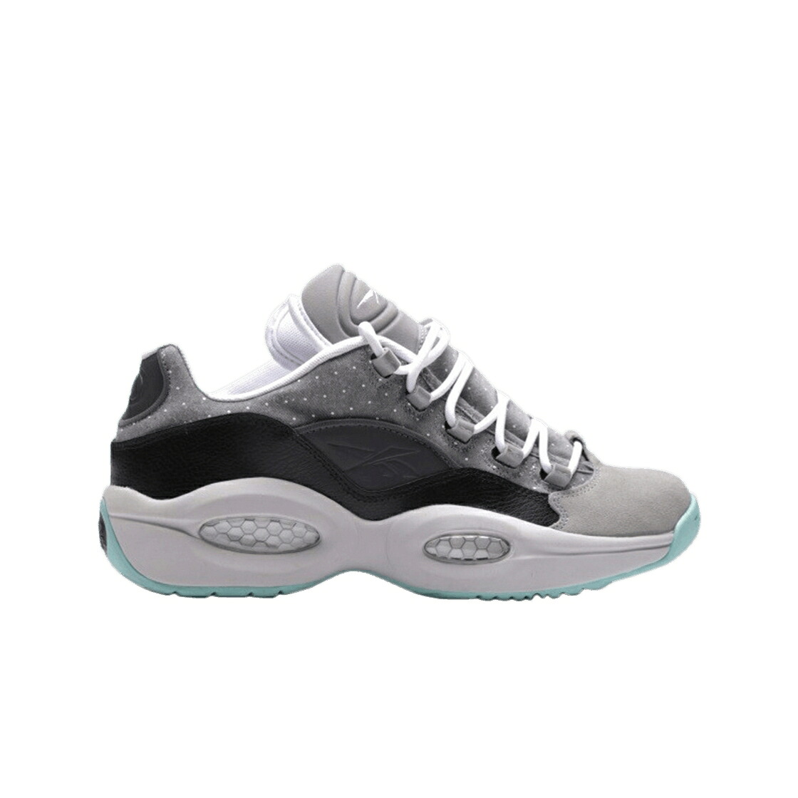 リーボック クエスチョン 黒色 ブラック カーボン 白色 ホワイト アクア スニーカー メンズ REEBOK QUESTION LOW R13 MINT / BLACK TAR CARBON WHITE AQUA
