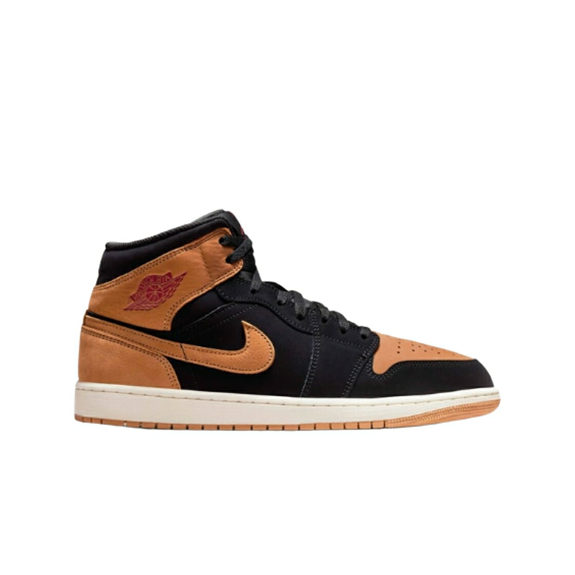 ナイキ ジョーダン ミッド 黒いこと 黒いこと 赤 赤いこと スニーカー メンズ JORDAN 1 MID SE BLACK VARSITY RED / BLACK VARSITY RED SAIL FLAX
