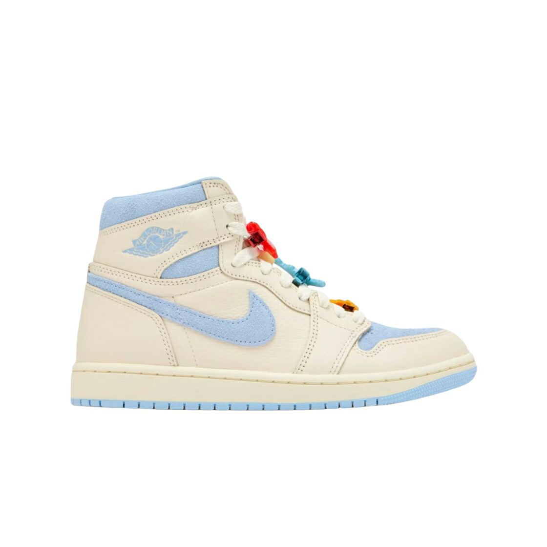 ナイキ ジョーダン 御機嫌 青み 青色 象牙色 スニーカー レディース JORDAN (W) 1 RETRO HIGH OG PSYCHIC BLUE AND PALE IVORY / PALE IVORY PSYCHIC BLUE COCONUT