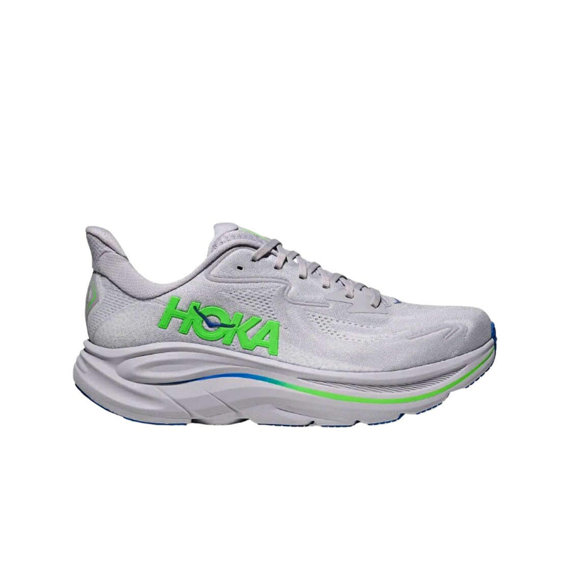 薄墨色 薄墨色 緑 緑であること スニーカー メンズ HOKA CLIFTON 10 ASH GREY NEON GREEN - REGULAR / ASH GREY NEON GREEN