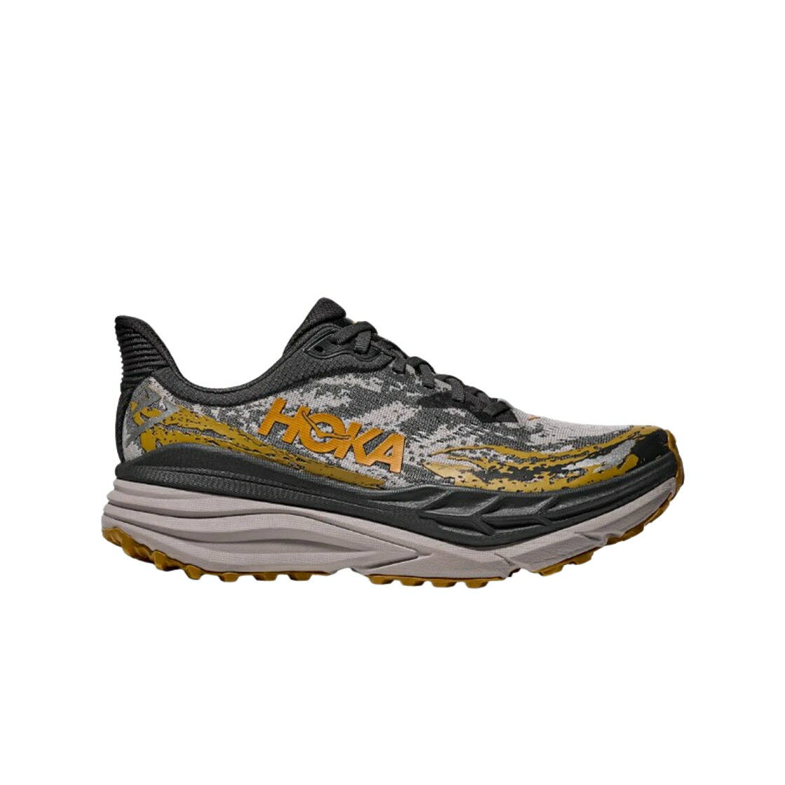 黒色 ブラック 灰色 シメント スニーカー メンズ HOKA STINSON 7 BLACK CEMENT - REGULAR / BLACK CEMENT