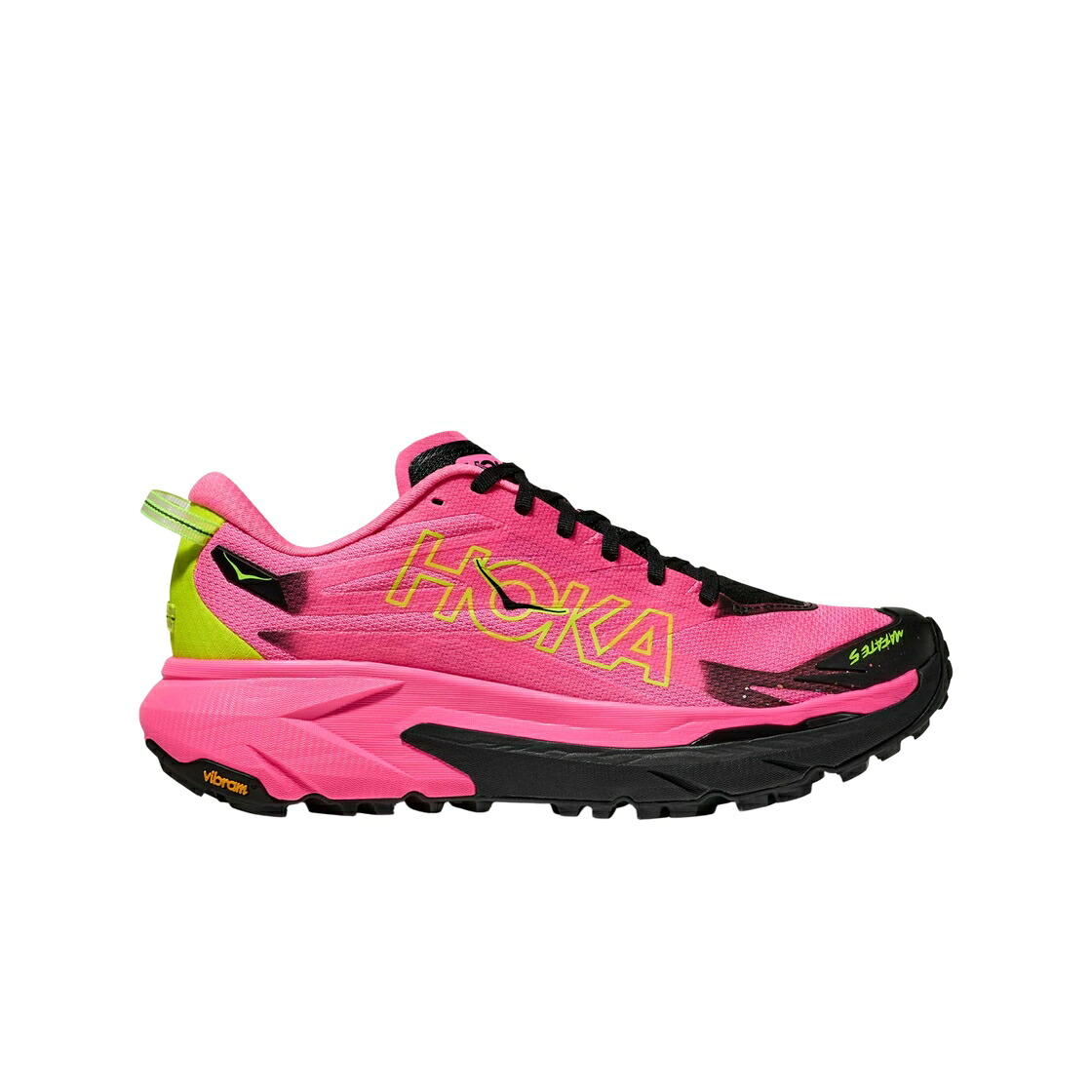 サクラ色 黒いこと 黒いこと スニーカー レディース HOKA (W) MAFATE 5 NEON ROSE BLACK / NEON ROSE BLACK