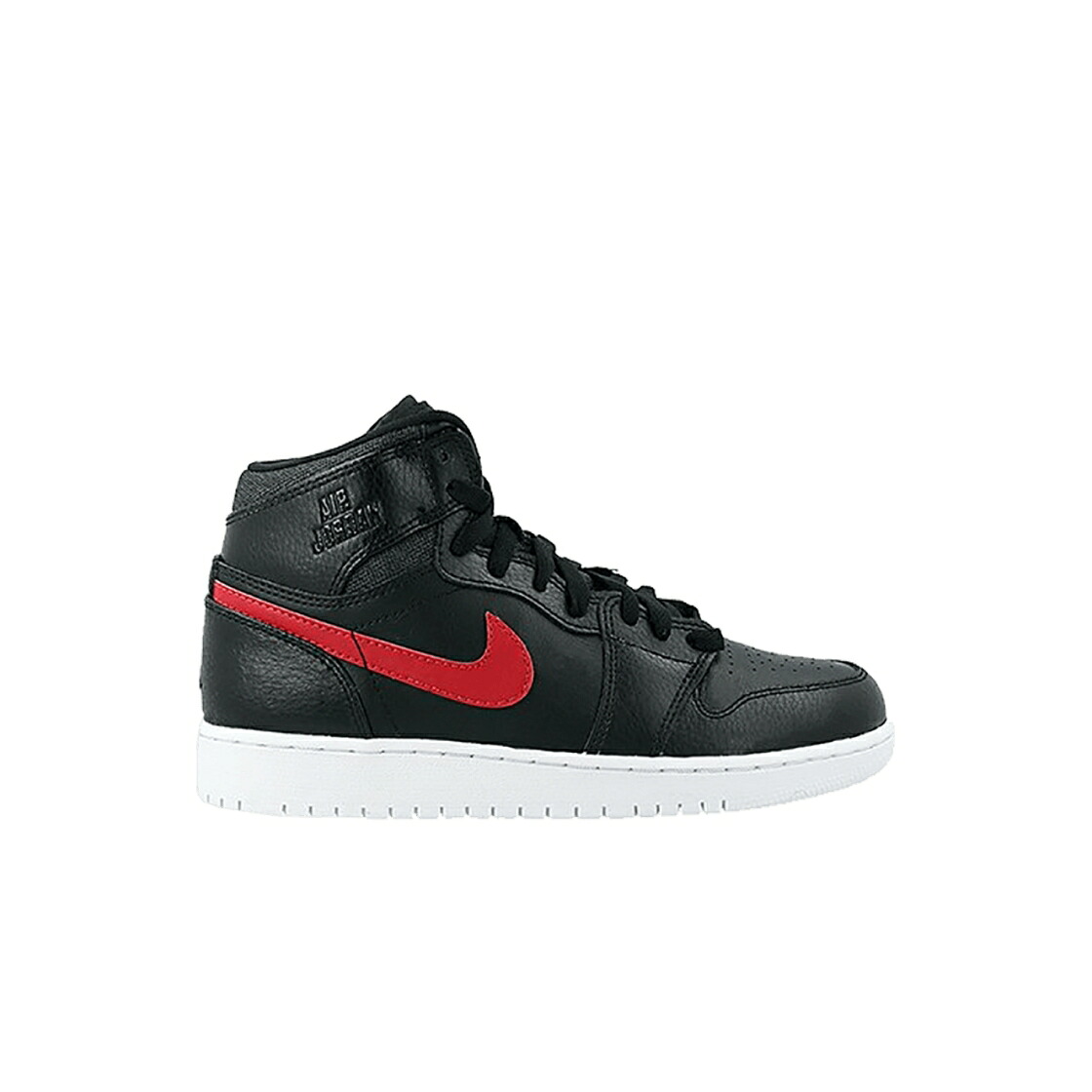 ナイキ ジョーダン ハイ 黒色 ブラック 赤 レッド 白色 ホワイト ジュニア キッズ JORDAN (GS) 1 HIGH RETRO RARE AIR / BLACK GYM RED BLACK WHITE ベビー マタニティ スニーカー｜スニケス