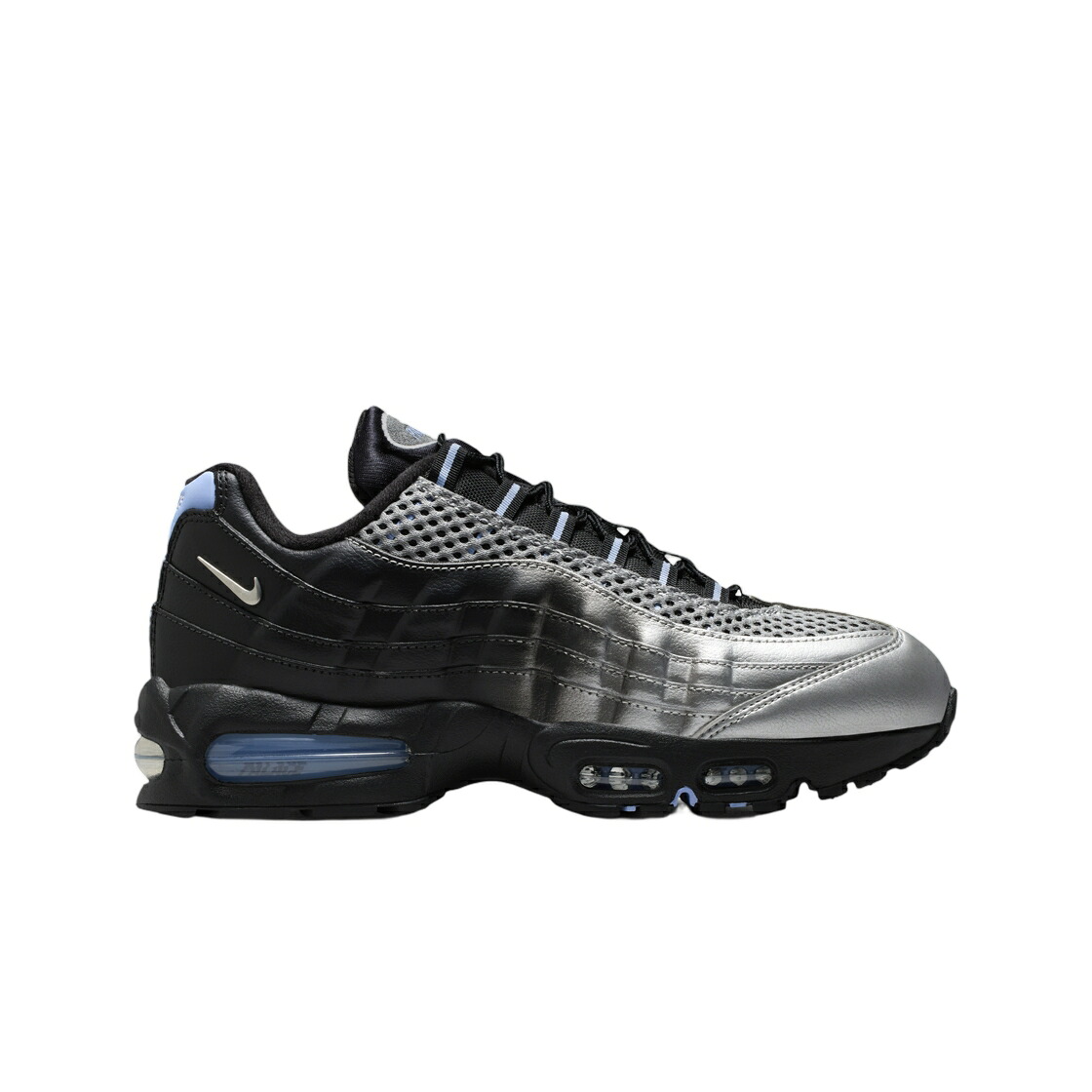 ナイキ マックス しろがね色 しろがね色 黒いこと 黒いこと 大気圏マックス スニーカー メンズ NIKE X PALACE AIR MAX 95 METALLIC SILVER ALUMINUM / METALLIC SILVER ALUMINUM BLACK