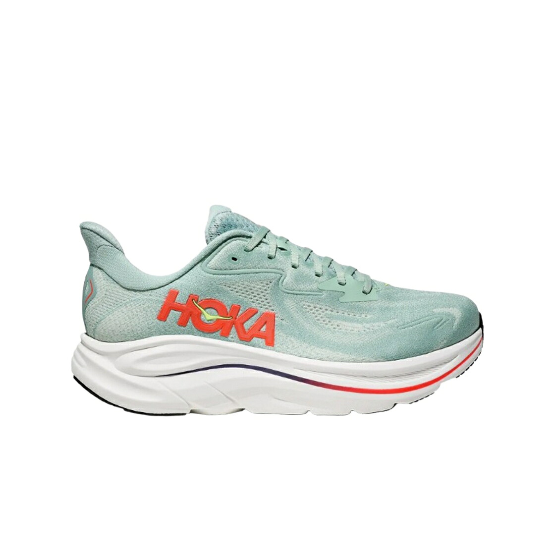 スニーカー メンズ HOKA CLIFTON 10 SAGE NEON FLAME - REGULAR / SAGE NEON FLAME