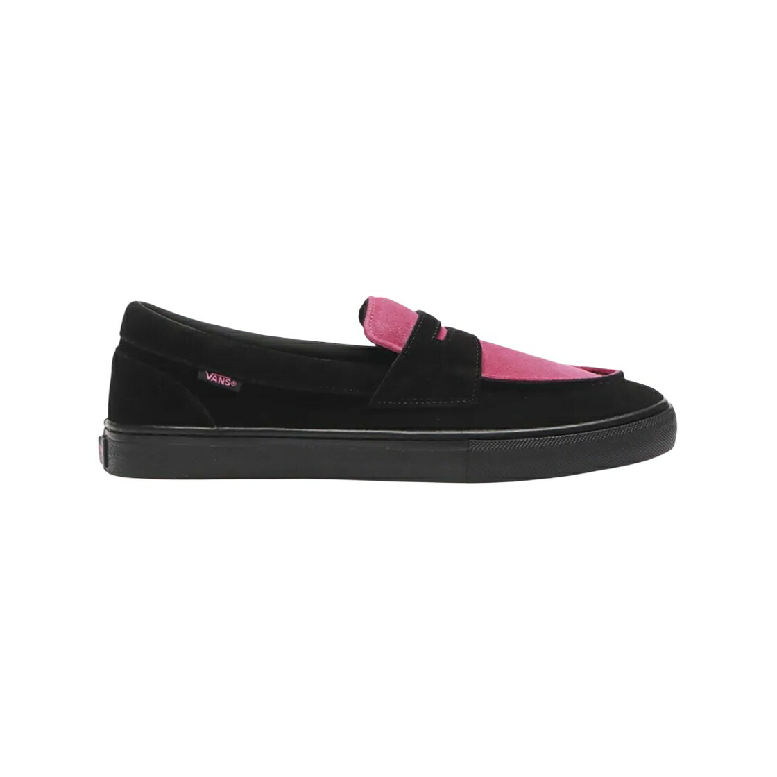 ヴァンズ バンズ 置き目毛革 スニーカー 黒いこと 黒いこと さくら色 スニーカー メンズ VANS LOAFER BLACK PINK / BLACK PINK