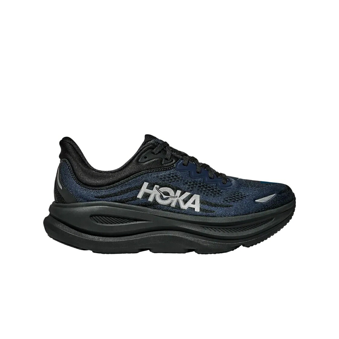 紺色 米国海軍 黒いこと 黒いこと スニーカー メンズ HOKA BONDI 9 VARSITY NAVY BLACK / VARSITY NAVY BLACK