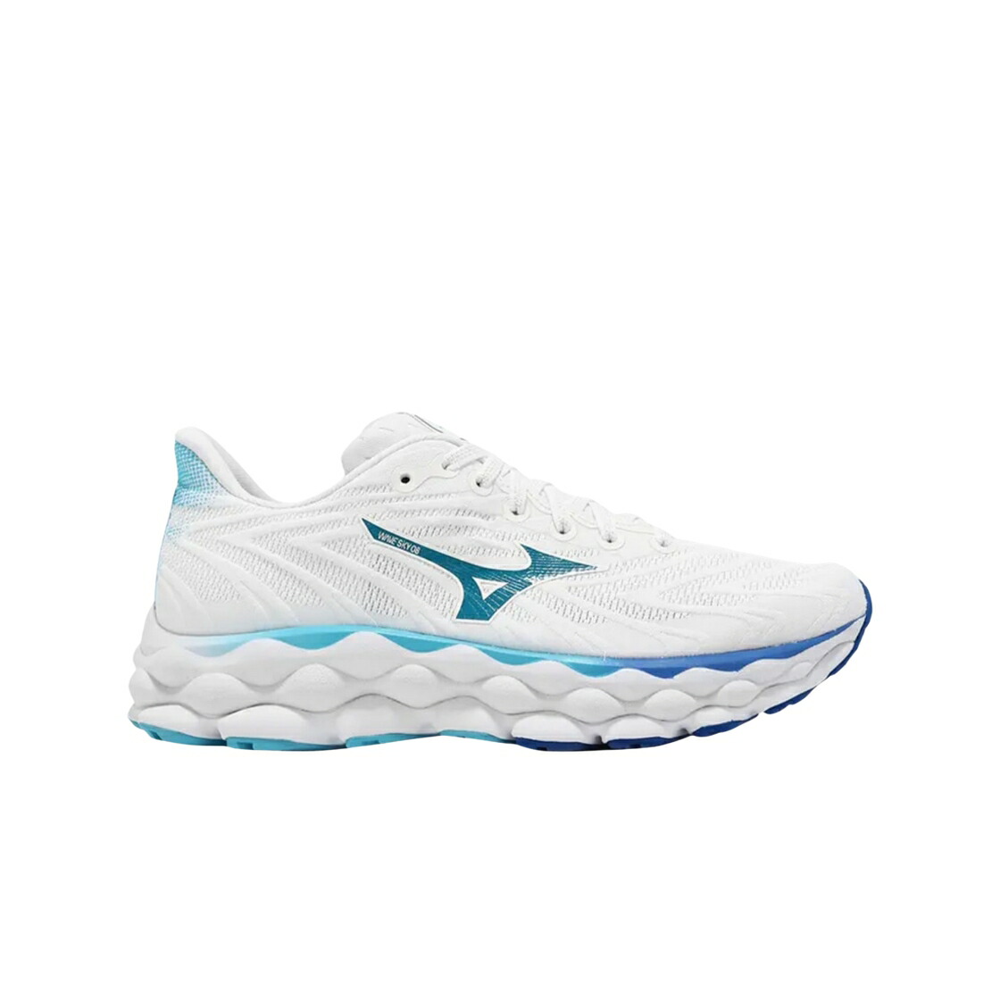 ミズノ 縮くれる ウェイブ 天の原 白いこと 白いこと 青碧 青碧 スニーカー レディース MIZUNO (W) WAVE SKY 8 SW WHITE MERCURY BLUE / WHITE MERCURY BLUE MUGEN BLUE