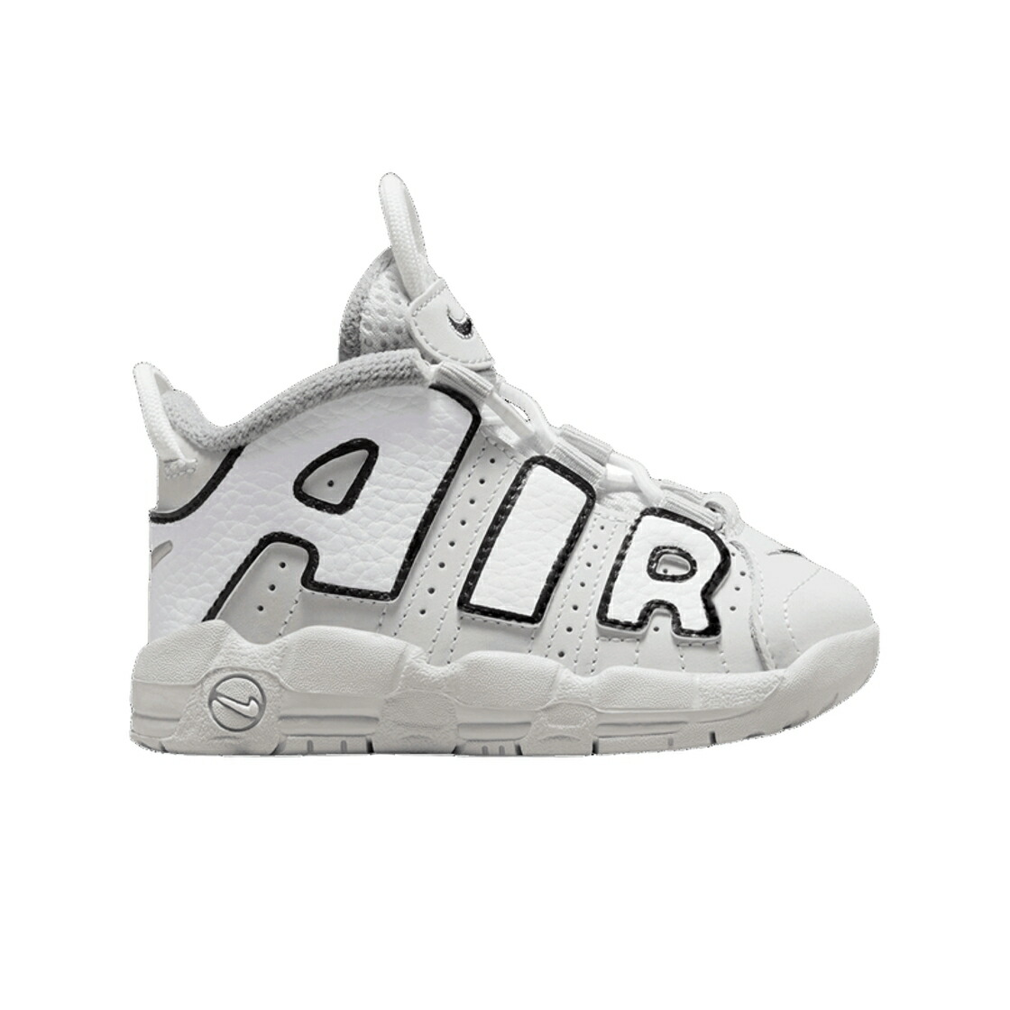 ナイキ 引き上げるペース 白いこと 白いこと 黒いこと 黒いこと エアモアアップテンポ モアテン NIKE (TD) AIR MORE UPTEMPO PHOTON DUST WHITE / PHOTON DUST WHITE BLACK METALLIC