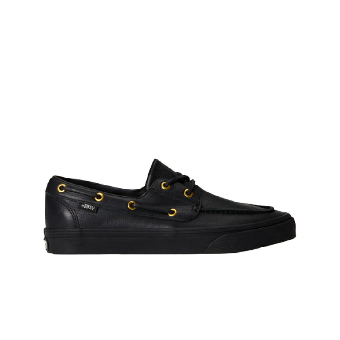 ヴァンズ バンズ なめし革 黒いこと 黒いこと スニーカー メンズ VANS 2-EYELET BOAT LEATHER BLACK /