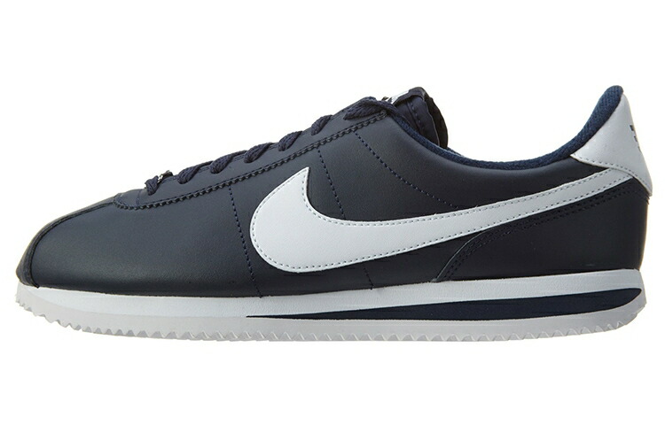 ナイキ コルテッツ なめし革 しろがね色 しろがね色 スニーカー メンズ NIKE CORTEZ ベーシック LEATHER OBSIDIAN/WHITE METALLIC SILVER 819719-410 /