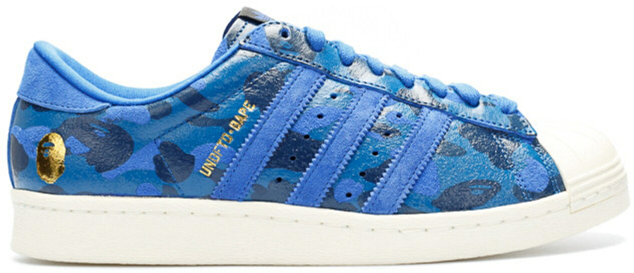 アディダス アンディフィーテッド はやりっ子 \u0027BLUE CAMO\u0027 スニーカー メンズ ADIDAS UNDEFEATED X A BATHING APE SUPERSTAR 80S S74775 /