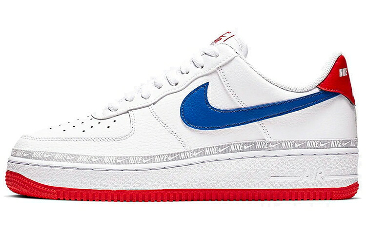 ナイキ 白いこと 白いこと 赤 赤いこと 空軍 \u0027OVERBRANDING BLUE\u0027 スニーカー メンズ NIKE AIR FORCE 1 LOW - WHITE RED CD7339-100 /