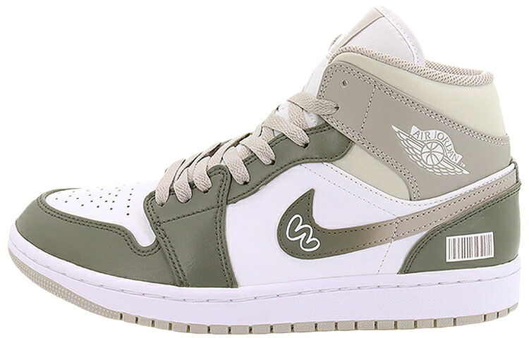 ナイキ ジョーダン ミッド [CUSTOM SHOES] \u0027GREY WHITE\u0027 スニーカー メンズ JORDAN AIR 1 MID /