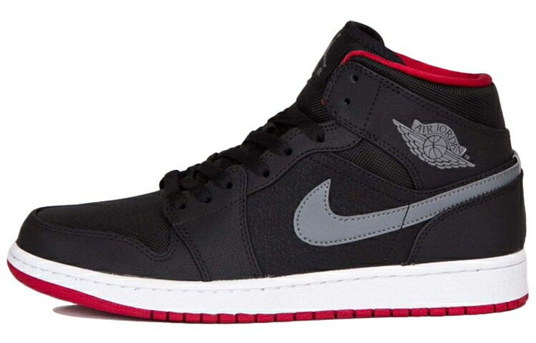 ナイキ ジョーダン ミッド 薄墨色 薄墨色 \u0027COOL RED\u0027 スニーカー メンズ JORDAN AIR 1 MID GREY GYM 554724-004 /