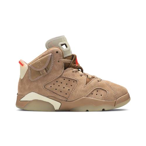 ナイキ ジョーダン トラヴィススコット \u0027BRITISH KHAKI\u0027 スニーカー お坊っちゃん キッズ JORDAN (PRESCHOOL) TRAVIS SCOTT X AIR 6 RETRO DH0693-200 / メンズ