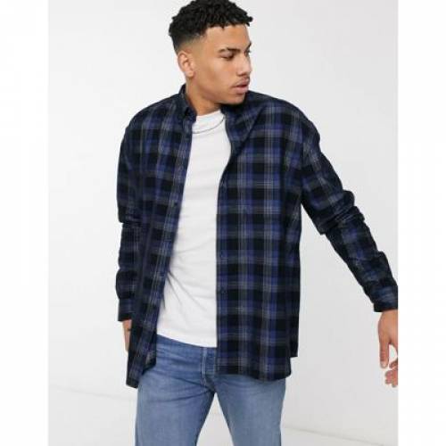 新規購入 その他 Navy In Shirt Oversized 90s Design Asos トップス メンズファッション ネイビー 紺色 Printed Check Cord Dgb Gov Bf